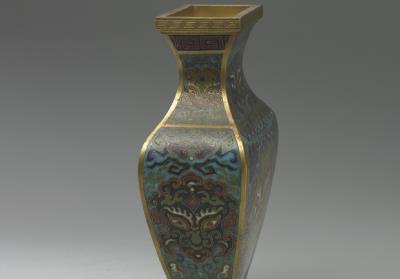 图片[2]-Cloisonne vase with animal-mask decoration. Qianlong reign (1736-1795), Qing dynasty.-China Archive